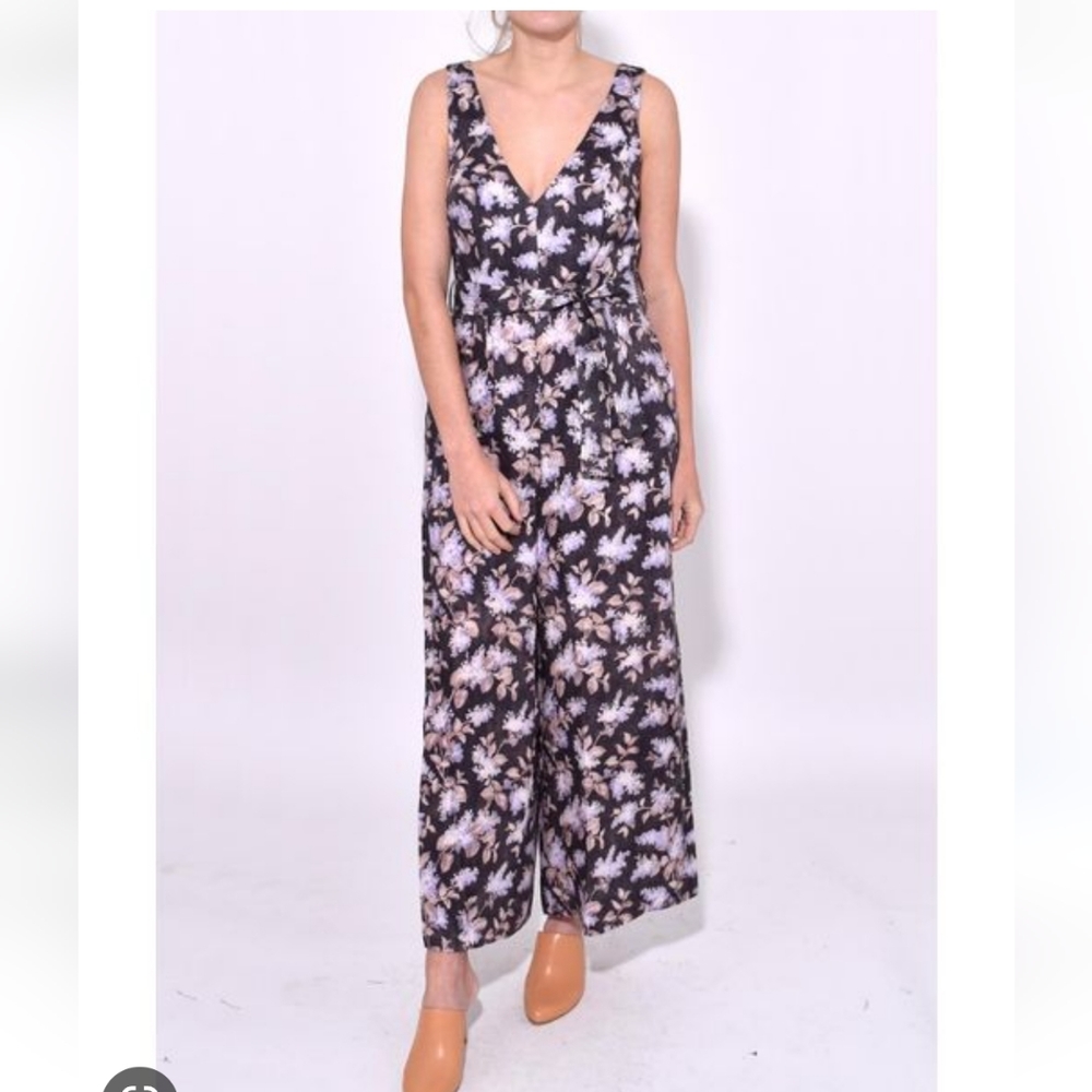 Zimmermann hyacinth print linen jumpsuit US 8(6)